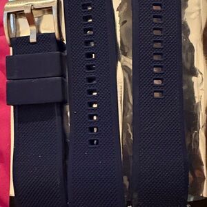 Men's Navy Blue Watch with Silver Accents